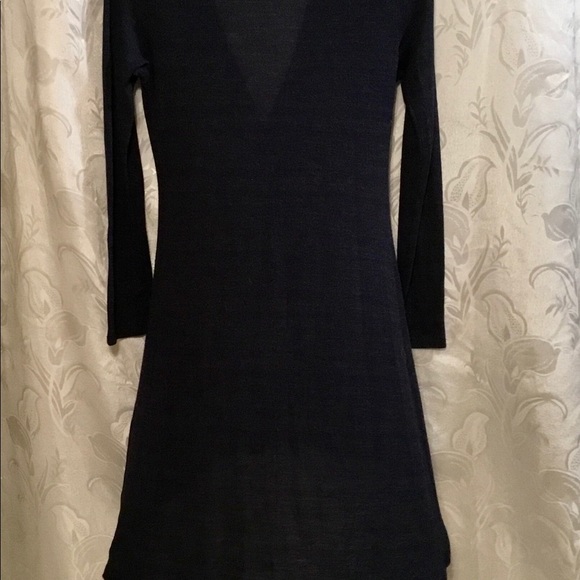 Wet Seal Long High Low Navy Blue Button Up Sweater - Picture 4 of 4